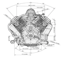 Kawasaki 24hp (726cc) FR730V-S00-S V-Twin Vertical Shaft (1") Ride-on Petrol Engine ENG8056 -Power Mowers Kawasaki FR730V 24hp 179kw 1 18 quot Vertical Shaft 41606 21899