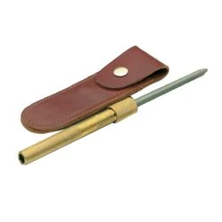 Eze-Lap Brass Handle Diamond Round Sharpener With Pouch & Belt Loop - 3-1/4″ X 1/4″ M