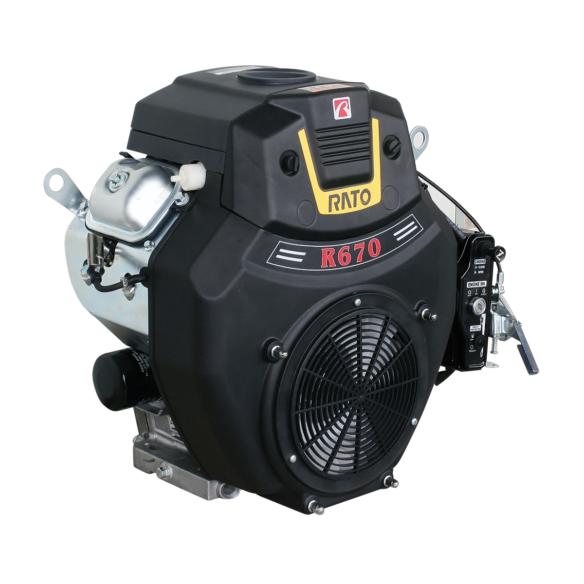 Rato 22hp V-Twin Horizontal Shaft OHV Engine - 25.4mm (1") Keyed Crankshaft R670D 1 Rato 22hp V-Twin Horizontal Shaft OHV Engine - 25.4mm (1") Keyed Crankshaft R670D