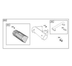 Briggs & Stratton 27-40hp Vanguard™ V-Twin Side-Mount Oil Filer Side Exist Muffler Kit 847278
