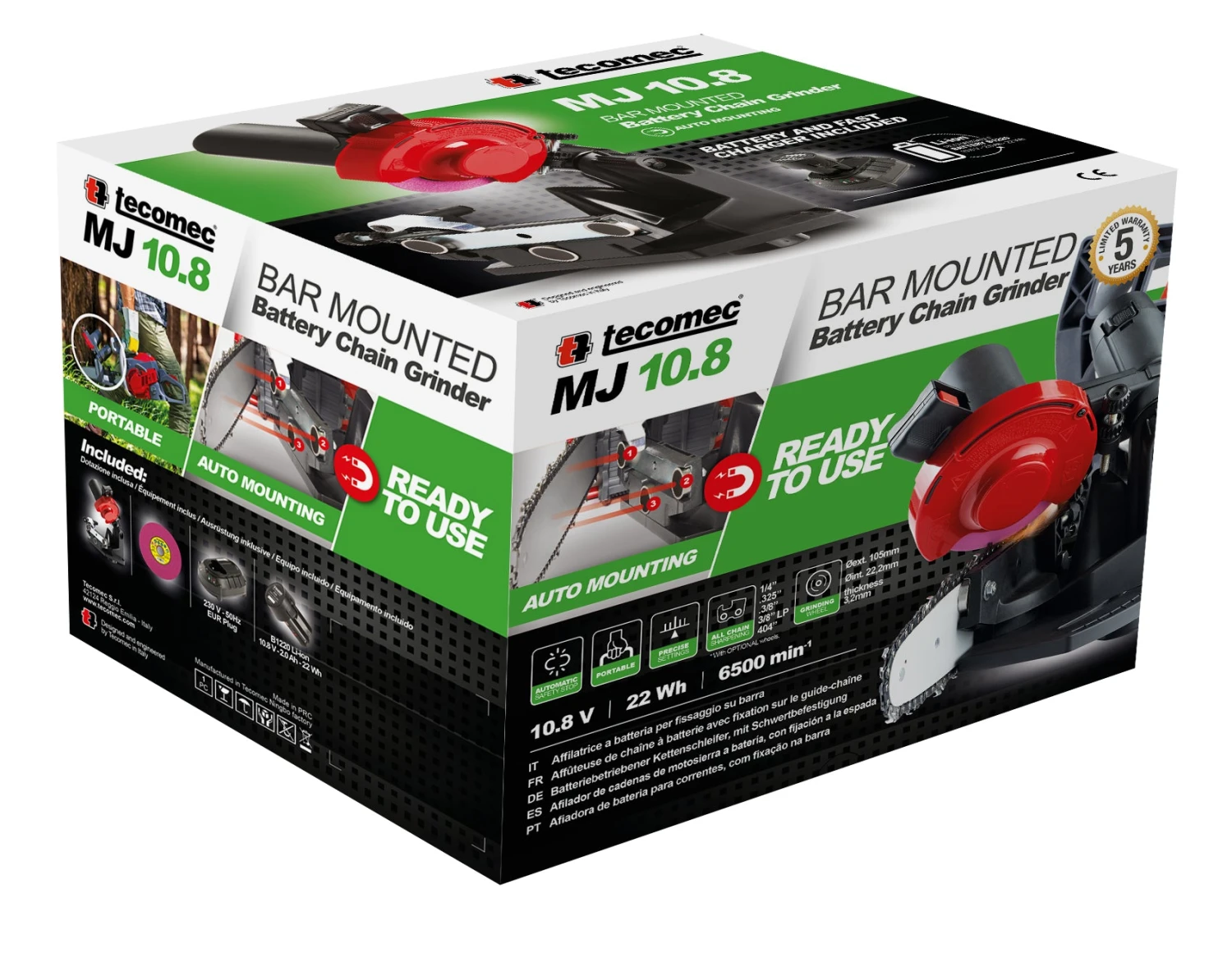 Tecomec MICRO Jolly Bar Mounted Battery Powered Electric Chainsaw Chain Sharpener Grinder Set 11929004 5 Tecomec MICRO Jolly Bar Mounted Battery Powered Electric Chainsaw Chain Sharpener Grinder Set 11929004 - Image 5